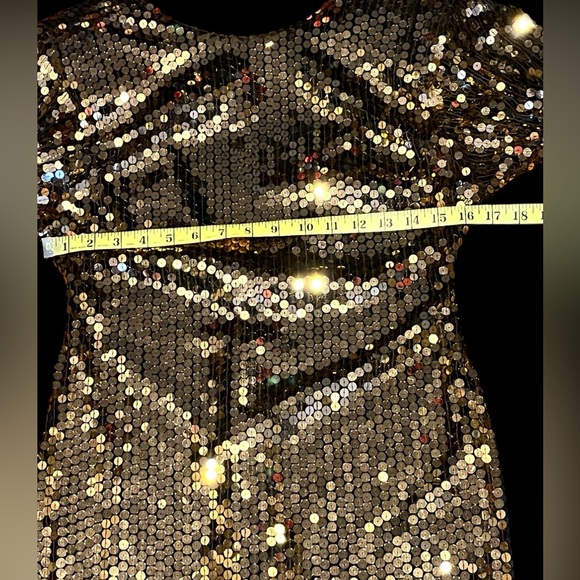 Vintage Oleg Cassini bronze sequins dress. - Picture 11 of 13